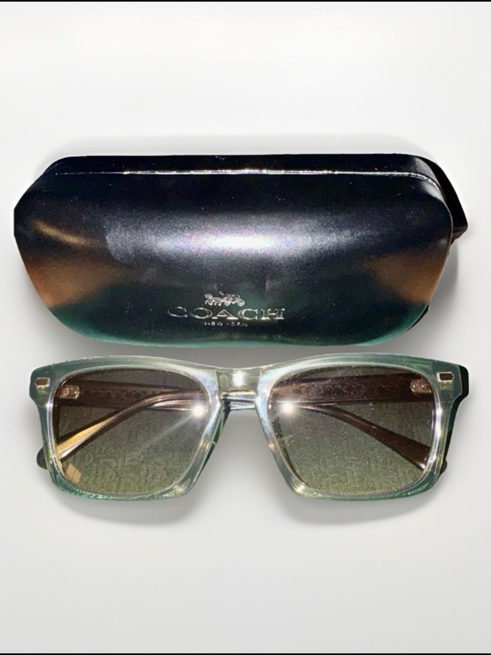 Coach HC8397U Dark Brown Square Sunglasses 57mm w/ Case NEW
